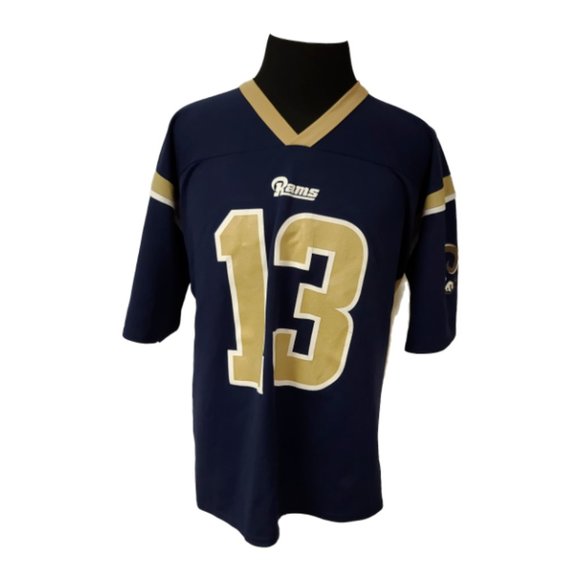 Vtg Logo Athletics NFL St. Louis Rams Kurt Warner #13 Blue Gold Jersey - Picture 1 of 11